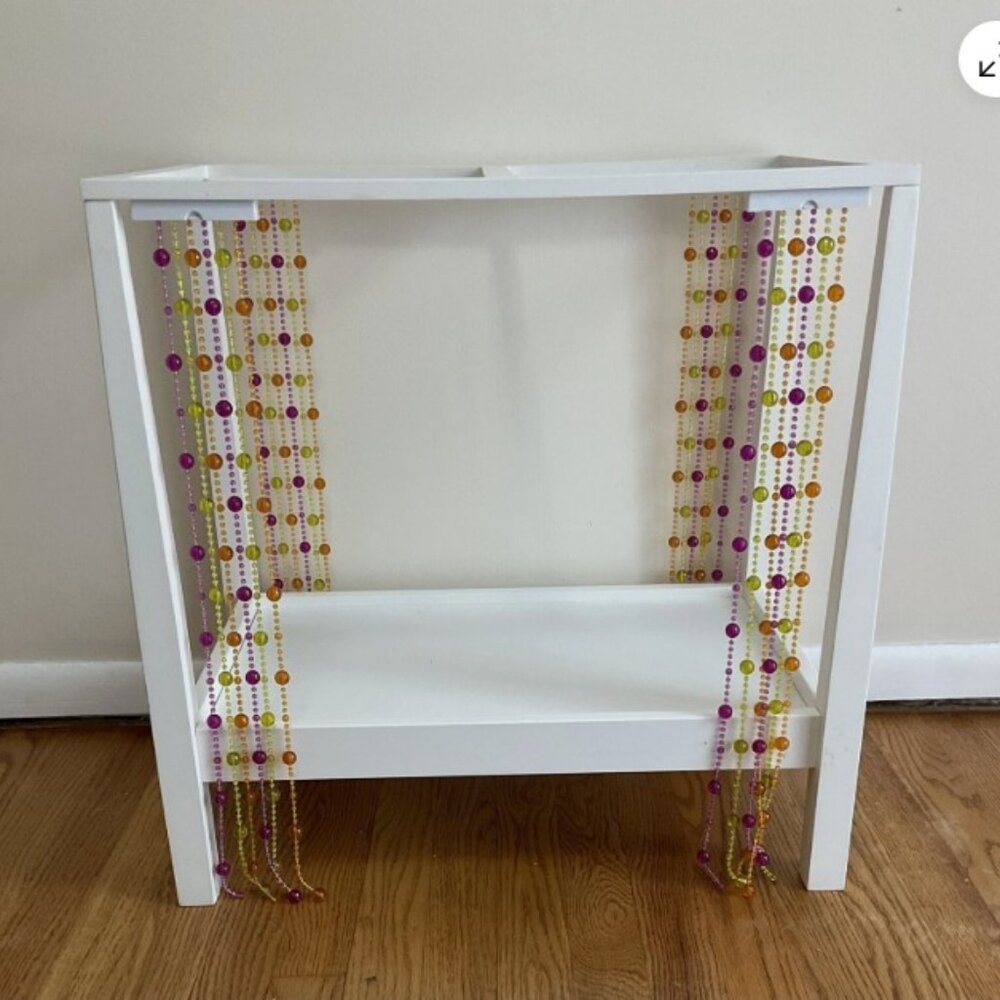 American Girl AG Doll Julie Canopy Beaded Bed White Hippie Beads Retired